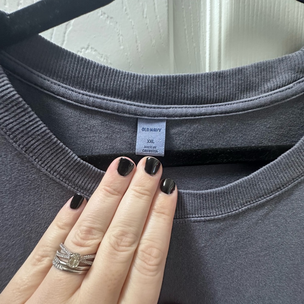 Old Navy Charcoal Crew Neck tshirt midi dress - Picture 2 of 5